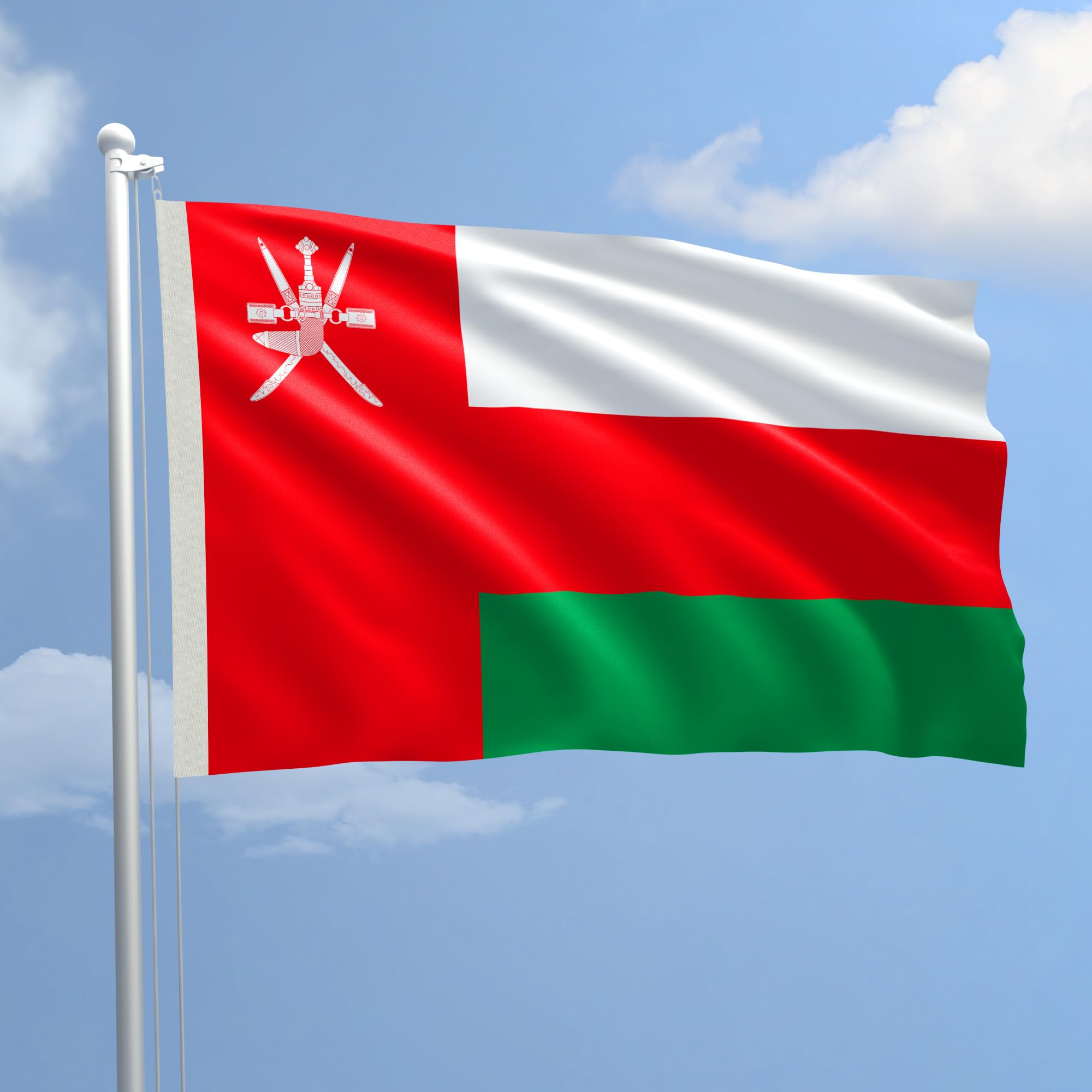 OMAN Flag 70 x 100 cm in Nautica Polyester 115 g/m² with double